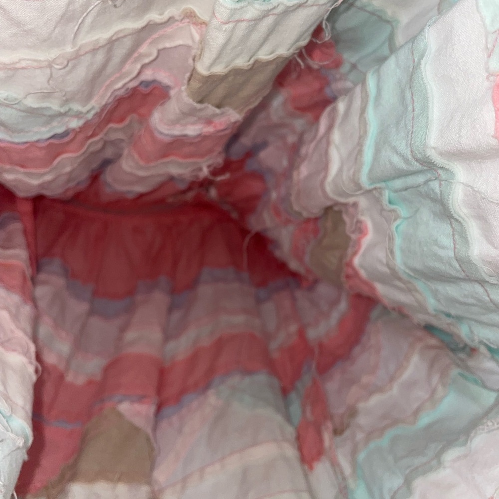 Handmade Pastel Geometric A-Line Quilted Skirt - Picture 4 of 5